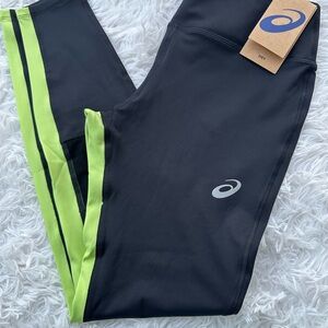 ASICS Black and Neon Green Leggings
